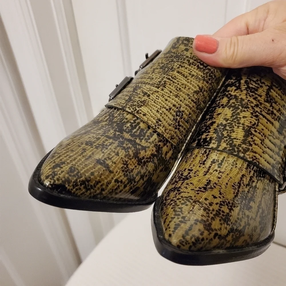 NWOB Tibi Billie Lizard Embossed Leather Ankle Booties Size 36, Unique, Sharp